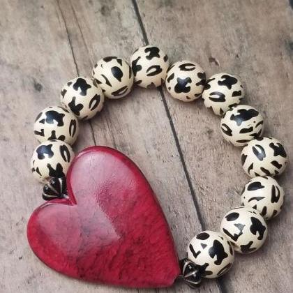 Animal Print Sweetheart Bracelet