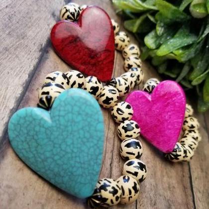 Animal Print Sweetheart Bracelet