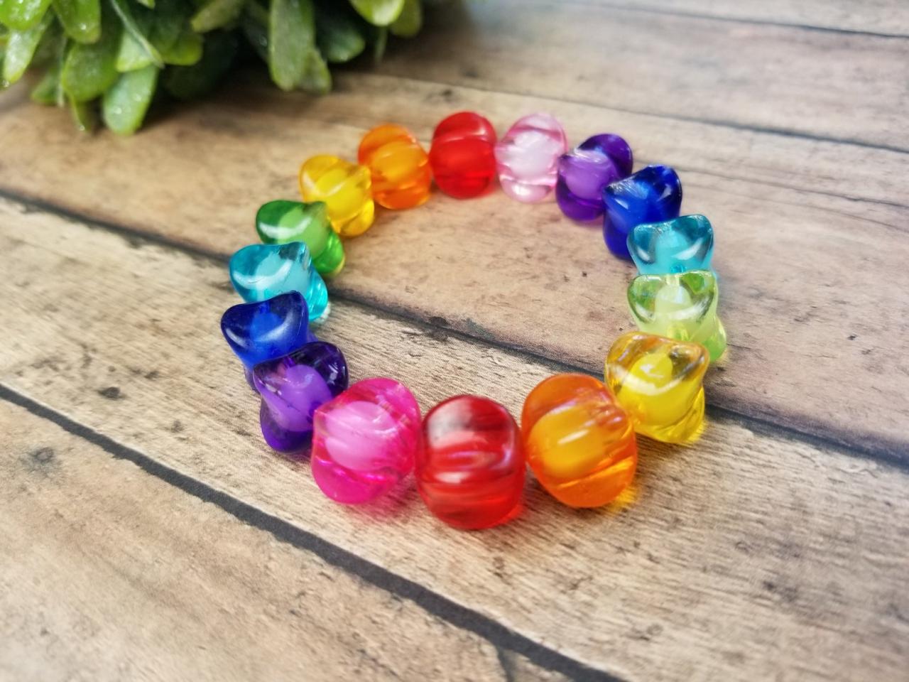 Rainbow Bracelets, Colorful Bracelet, Chunky Rainbow Bracelet on Luulla